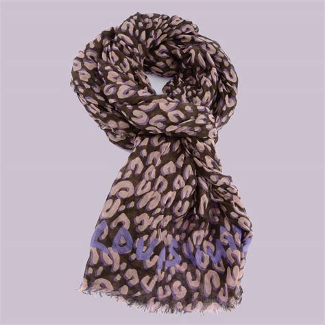 lv grey wool scarf|louis vuitton leopard scarf.